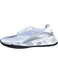 Premiata - Schoenen ,Grijs ,Leer Scarlett Mixed Leather Lace-Up Sneakers - Lyst