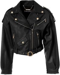 Just Cavalli - Jassen ,Zwart ,Leer Leren Jas - Lyst