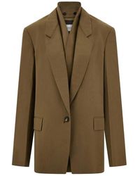 Ferragamo - Jassen ,Bruin ,Rayon Bruine Jas Met Klepzakken En Achter Split - Lyst