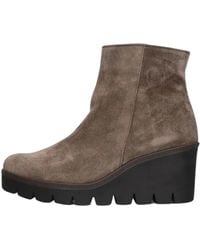 Gabor - Taupe Wildleder Keilabsatz Stiefeletten - Lyst