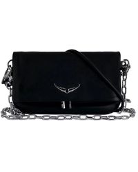 Zadig & Voltaire - Eternal clutch borsa a tracolla in pelle nera - Lyst