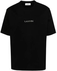 Lanvin - Magliette e polo in jersey di cotone nero - Lyst