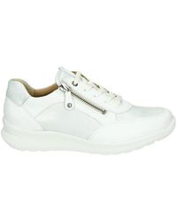 Hartjes - Schoenen ,Wit ,Leer Sportieve Lage Damesschoenen Wit Patroon - Lyst