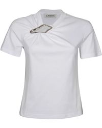 Lanvin - Optisch weiße baumwoll-t-shirt - Lyst