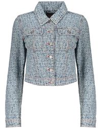 DIESEL - Jassen ,Blauw ,Denim Cropped Denim Jacket - Lyst