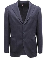 Santaniello - Jassen ,Blauw ,Wol Wollen Blend Jas - Lyst