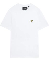 Lyle & Scott - Tops ,Grijs ,Katoen Effen T-Shirt - Lyst