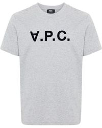 A.P.C. - Tops ,Grijs ,Katoen Standard Grand T-Shirt - Lyst