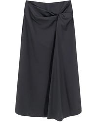 Max Mara - Rokken ,Zwart ,Katoen Cotton Satin Rok - Lyst