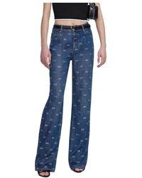 Self-Portrait - Lichtgewicht Jeans Met Strikversiering - Lyst