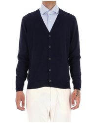 Drumohr - Truien & Vesten ,Blauw ,Wol Blauwe Cardigan Sweater Super 140's Lana - Lyst