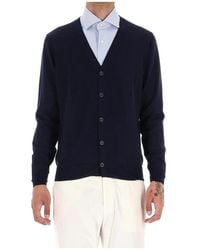 Drumohr - Truien & Vesten ,Blauw ,Wol Blauwe Cardigan Sweater Super 140's Lana - Lyst