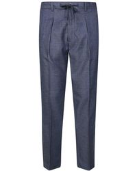 Circolo 1901 - Broeken ,Blauw ,Denim Pantalone 1 Pinces Lino Cotone Effetto Denim - Lyst