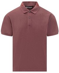 Palm Angels - Tops ,Rood ,Katoen Piqué Polo Shirt Van Katoen - Lyst
