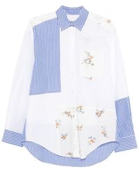 MSGM - Overhemden ,Veelkleurig ,Katoen Gestreept Shirt - Lyst