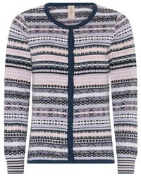 Skovhuus - Blauer jaquard-cardigan mit knöpfen - Lyst