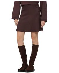 Object - Rokken ,Bruin ,Polyester Objreynard Hw Korte Gebreide Rok - Lyst