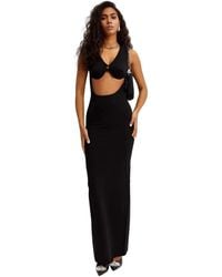 Jean Paul Gaultier - Elegantes Schwarzes Maxi-Kleid Mit V-Ausschnitt - Lyst