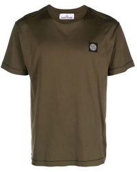 Stone Island - Es Baumwoll-T-Shirt mit Kompass-Logo - Lyst