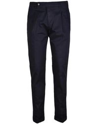 BERWICK  1707 - Broeken ,Blauw ,Katoen Chino Broek - Lyst