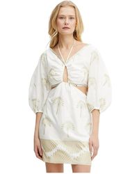 SIMONA CORSELLINI - Kleedjes ,Wit ,Katoen Shirt Dress - Lyst