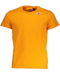K-Way - Oranges Baumwoll-T-Shirt Mit Print-Logo - Lyst