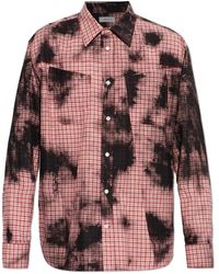 McQueen - Overhemden ,Rood ,Katoen Shirt Met Vintage-Effect - Lyst
