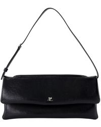 Courreges - Tassen ,Zwart ,Leer Zwarte Leren Cuff Pouch Crossbody Tas - Lyst