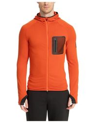 EA7 - Reißverschluss Einfarbige Logo Hoodie Mit Taschen - Lyst