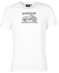 Barbour - Tops ,Wit ,Katoen T-Shirt Met Grafische Print - Lyst