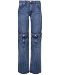 Coperni - Blauwe Denim Jeans Rits Knoopsluiting - Lyst