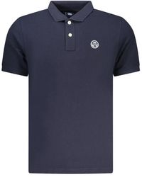 North Sails - Tops ,Blauw ,Katoen Polo Shirt Van Katoen Met Geribbelde Kraag - Lyst