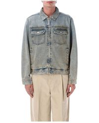 Obey - Jassen ,Blauw ,Katoen Base Trucker Jacket - Lyst