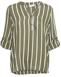 Kaffe - Gestreepte Blouse Grape Leaf/Chalk - Lyst