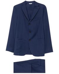 Boglioli - Kostuums ,Blauw ,Tweed Single Breasted Suit - Lyst