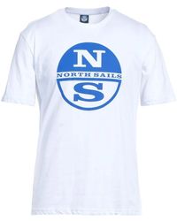 North Sails - Magliette bianca in cotone con logo - Lyst