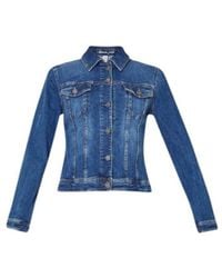 Liu Jo - Jassen ,Blauw ,Katoen Kort Spijkerjack - Lyst