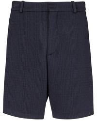 Balmain - Korte Broeken ,Blauw ,Mini-Monogram Jersey Shorts - Lyst