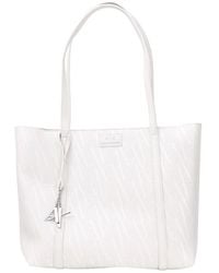 ARMANI EXCHANGE - Weiße Shopper-Tasche Mit Monogramm-Logo - Lyst