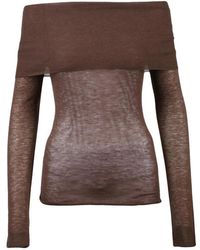 Alysi - Truien & Vesten ,Bruin ,Wol Maglia Garzata - Lyst