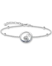Thomas Sabo - Armband Welle Mit Blauen Steinen Blau, Silberfarben A2045-644-1-L19V - Lyst