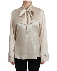 Dolce & Gabbana - Mouw Top Koningin Zijde Satijnen Blouse - Lyst