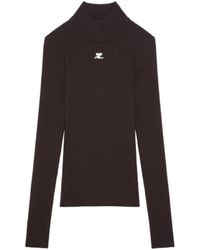 Courreges - Truien & Vesten ,Bruin ,Mockneck Pullover - Lyst