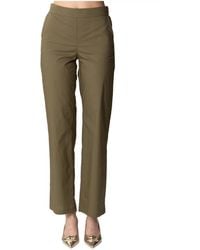 Manila Grace - Broeken ,Groen ,Groene Straight Broek Voor Vrouwen - Lyst