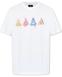 Paul Smith - Tops ,Wit ,Katoen T-Shirt Met Print - Lyst