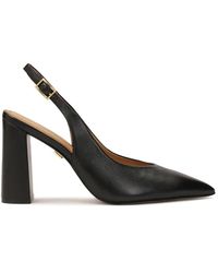 Kazar - Schoenen ,Zwart ,Leer Zwarte Slingback Pumps Met Een Brede Hak - Lyst