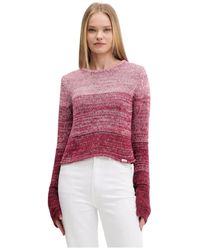 Guess - Truien & Vesten ,Roze ,Katoen Cropped Sweater - Lyst