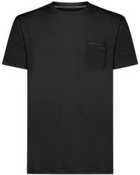 Rrd - Tops ,Zwart ,Katoen T-Shirt Met Ronde Hals En Zak - Lyst