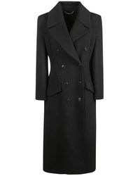Ermanno Scervino - Double-Breasted Wide Lapel Wool Coat - Lyst