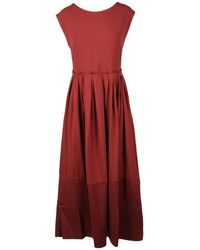 Alpha Studio - Kleedjes ,Rood ,Katoen Katoenen Jurk Voor Vrouwen - Lyst